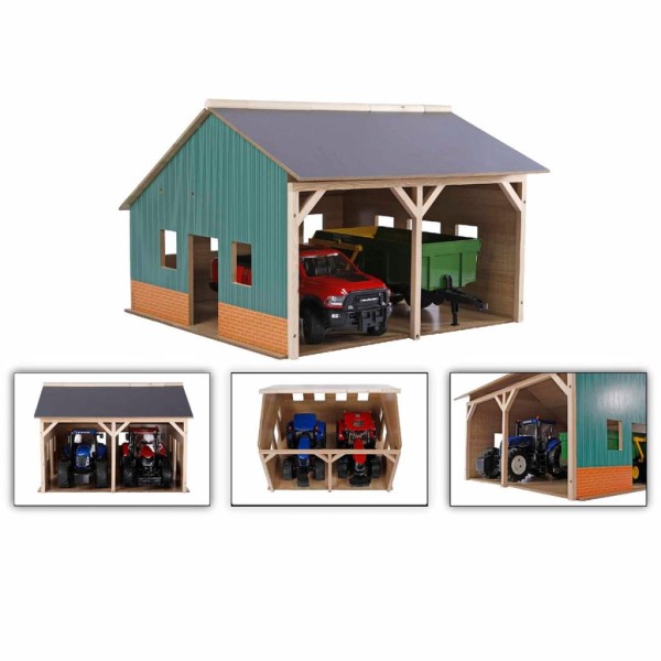 Kids Globe Hangar De Ferme Pour Tracteurs Jouet Échelle 1:16 Bois 610338 - Photo n°2