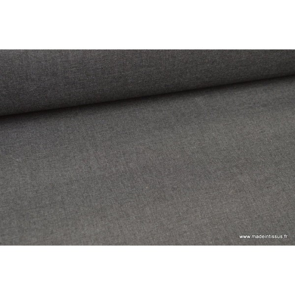 Tissu gabardine polyester viscose enduite étanche gris - Photo n°1