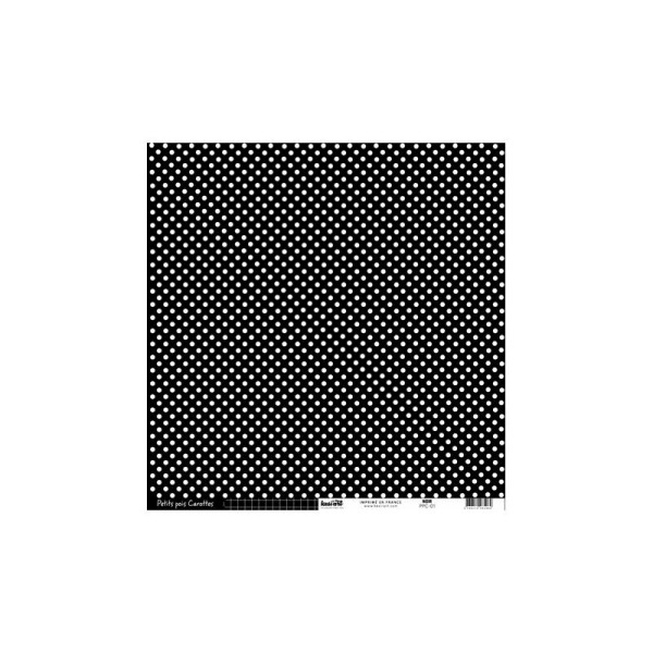 1 feuille de papier cardstock pois-quadrillé Noir - Photo n°1