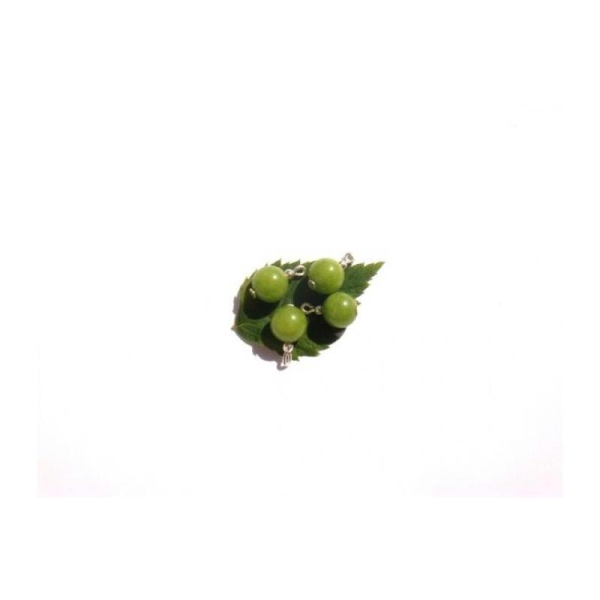 Jade teinté vert clair : 4 MICRO breloques 14 MM de hauteur x 8 MM - Photo n°1