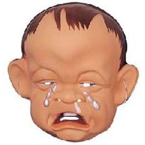 6 Masques adulte bébé pleurant PVC souple - Photo n°1