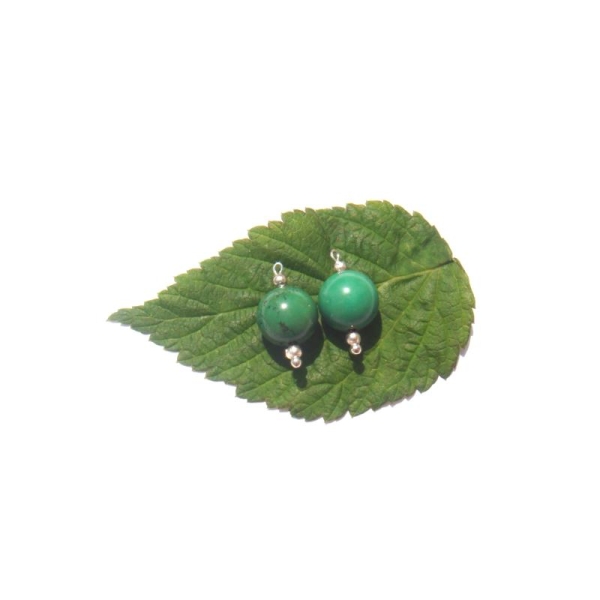 Turquoise Verte : 2 MINI breloques 1,8 CM de hauteur x 10 MM - Photo n°1