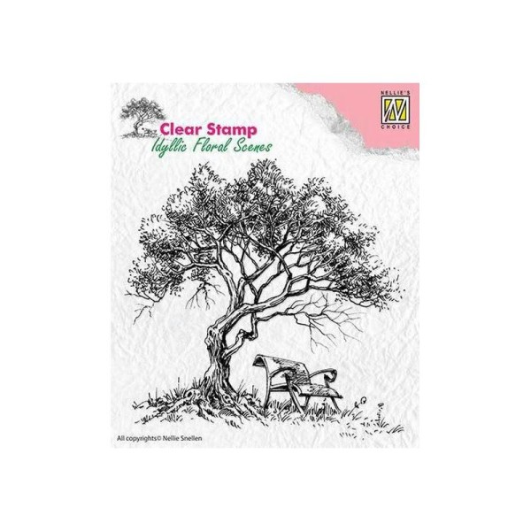 Tampon transparent clear stamp scrapbooking Nellie's Choice ARBRE BANC 007 - Photo n°1