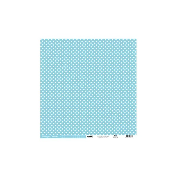 Papier cardstock pois quadrillé Bleu - Photo n°1