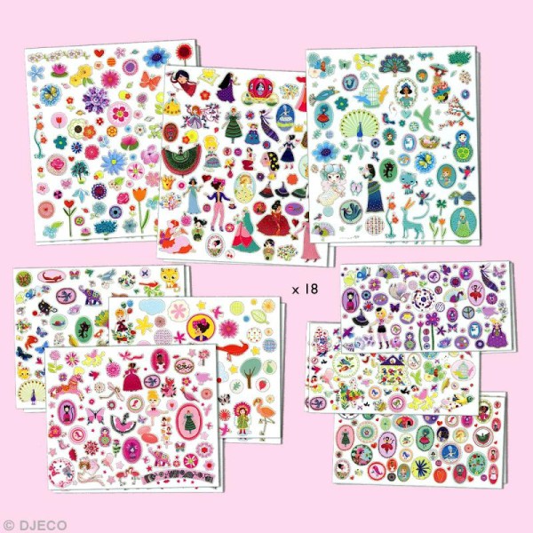 Djeco Petits cadeaux - Stickers - 1000 stickers fille - Photo n°3