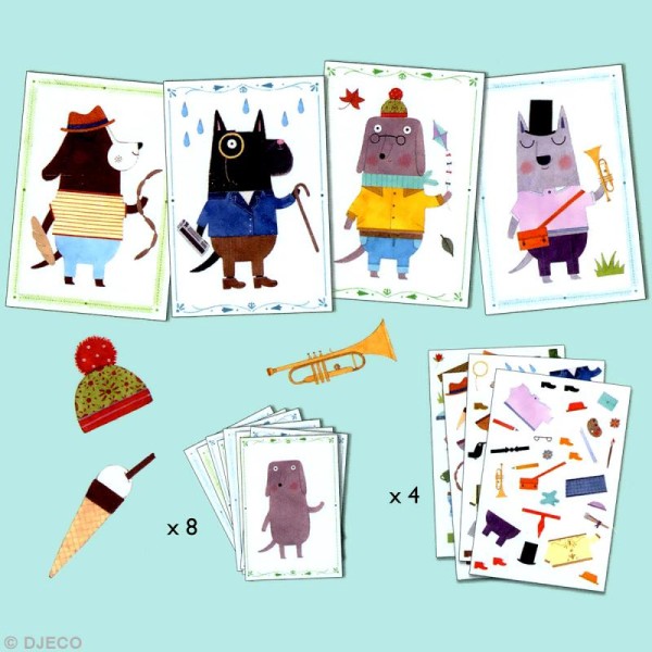Djeco Petits cadeaux - Stickers & Paper dolls - Mes copains les chiens - Photo n°3