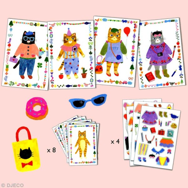 Djeco Petits cadeaux - Stickers & Paper dolls - Mes copains les chats - Photo n°3