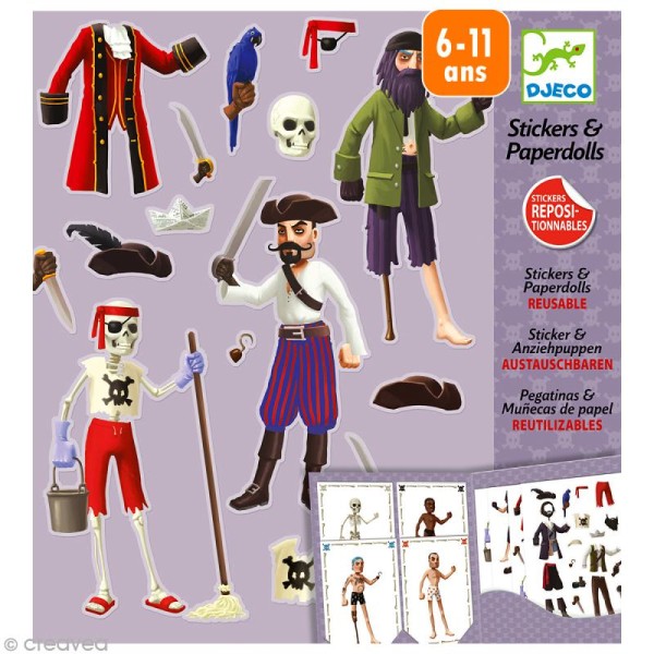 Djeco Petits cadeaux - Stickers & Paper dolls - Les pirates - Photo n°1