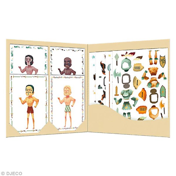 Djeco Petits cadeaux - Stickers & Paper dolls - Les chevaliers - Photo n°2