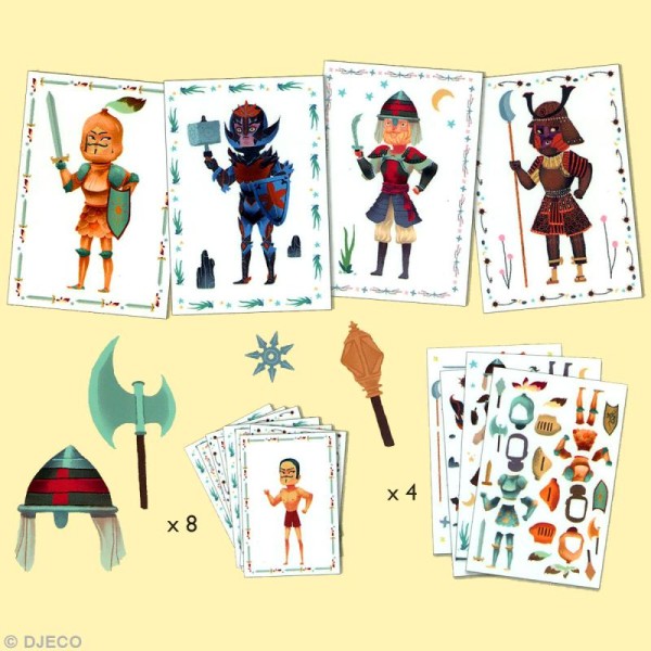 Djeco Petits cadeaux - Stickers & Paper dolls - Les chevaliers - Photo n°3