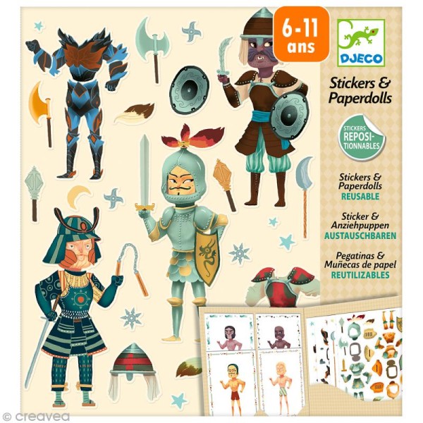 Djeco Petits cadeaux - Stickers & Paper dolls - Les chevaliers - Photo n°1