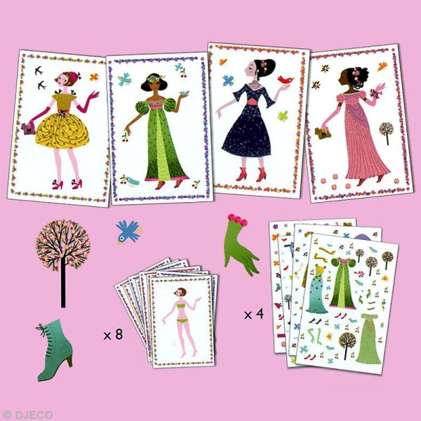 Djeco Petits cadeaux - Stickers & Paper dolls - Robes des 4 saisons - Photo n°2