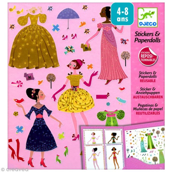 Djeco Petits cadeaux - Stickers & Paper dolls - Robes des 4 saisons - Photo n°1