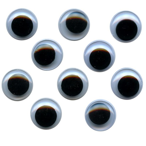 Yeux avec pupilles mobiles en plastique 1,5 cm x 10 - Photo n°1