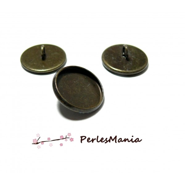 BN1122935B PAX20 Supports de boutons à coudre 10mm metal couleur Bronze - Photo n°1
