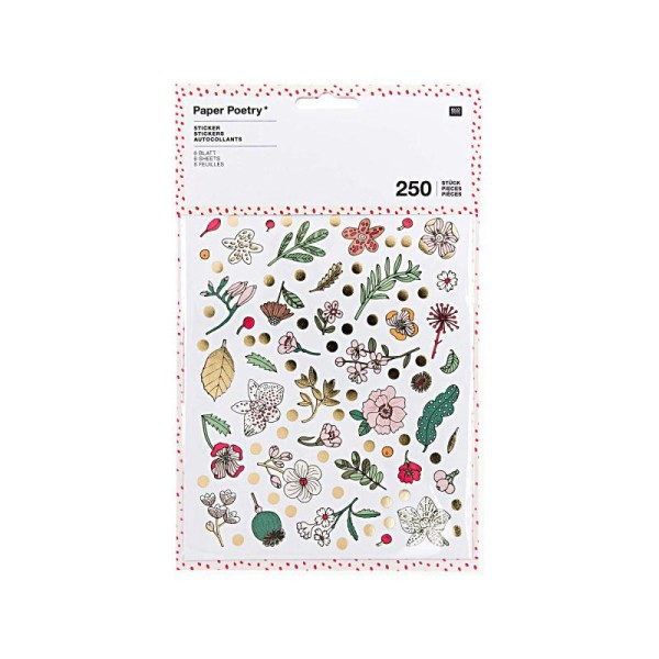 250 Stickers Paper Poetry - HYGGE Flowers - Photo n°1
