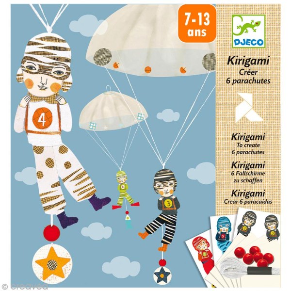 Djeco Petits cadeaux - Kirigami - Parachutes - L'équipe des garçons - Photo n°1