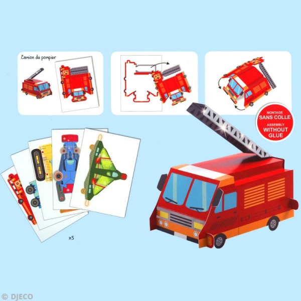 Djeco Petits cadeaux - Paper toys - Les engins - Photo n°2