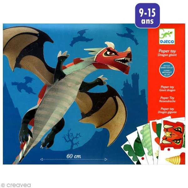 Djeco Petits cadeaux - Paper toys - Dragon géant 60 cm - Photo n°1