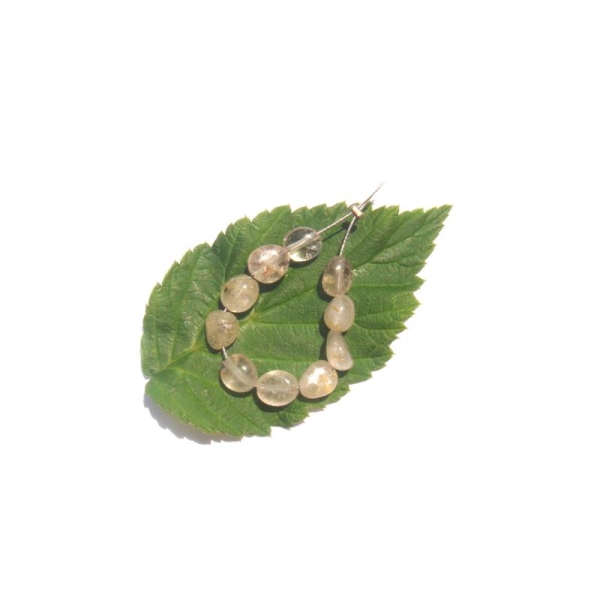 Quartz Rutiles Dorées : 10 MINI perles ovales irrégulières 6/7 MM - Photo n°1