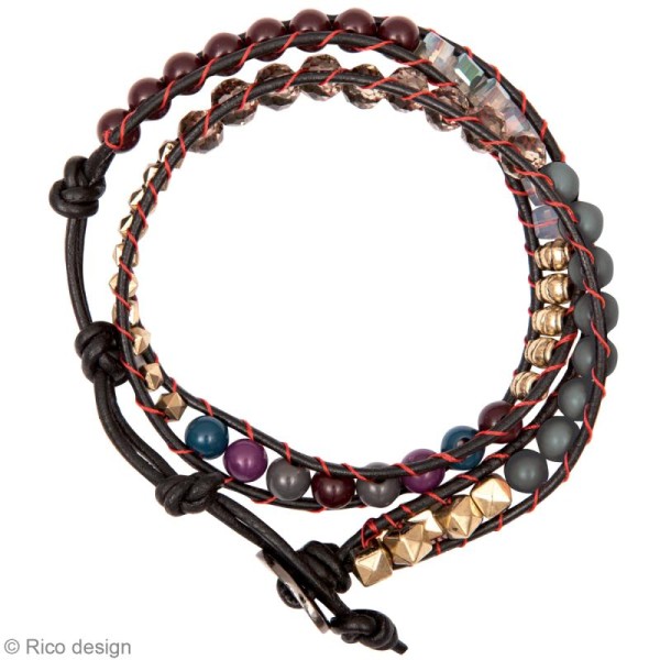 Kit perles bracelet Wrap - Gris - 57 pcs - Photo n°2