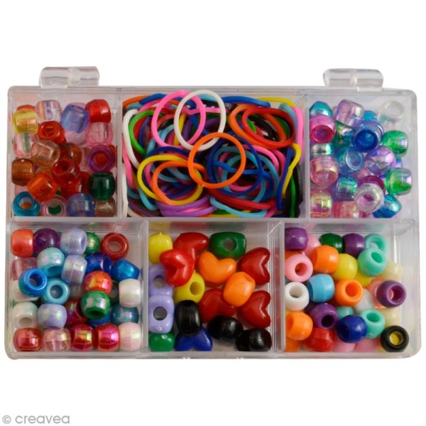 Kit perles et élastiques pour bracelet Loops - 240 pièces - Photo n°1
