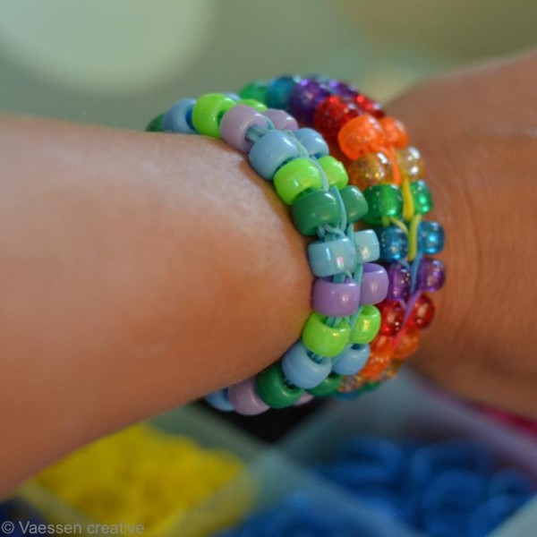 Kit perles bracelet loops - bleu et rose - 144 pcs - Photo n°2
