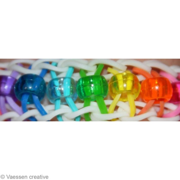 Kit perles bracelet loops - bleu et rose - 144 pcs - Photo n°3