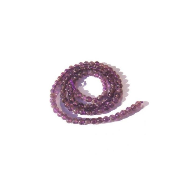 Améthyste : 10 Perles 6 MM de diamètre - Photo n°1