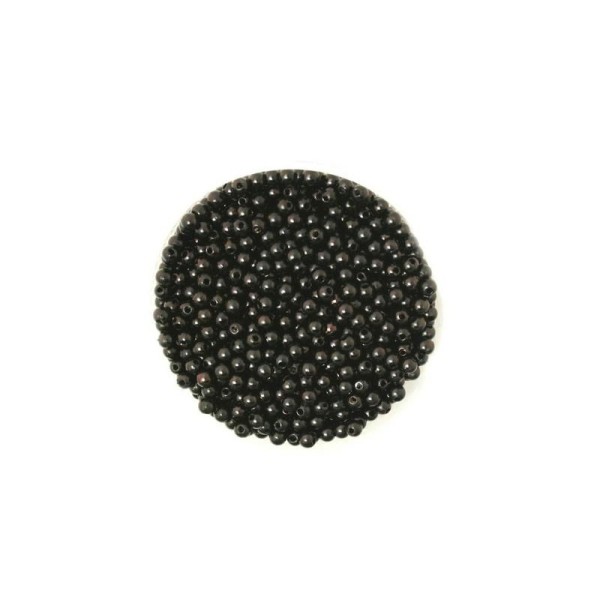 2000 Perles Bubblegum en Acrylique Opaque Balle Noir Brillant 4mm - Photo n°1