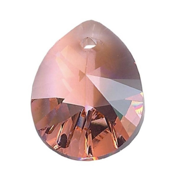 6128 12 RP ** 8 pendentifs Swarovski mini pears 12mm ROSE PEACH - Photo n°1