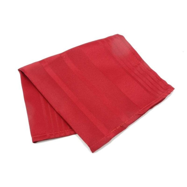 6 Serviette de table polyester rayée ton sur ton rouge - Photo n°1