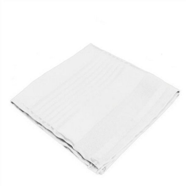 6 Serviettes de table polyester rayée ton sur ton blanche - Photo n°1