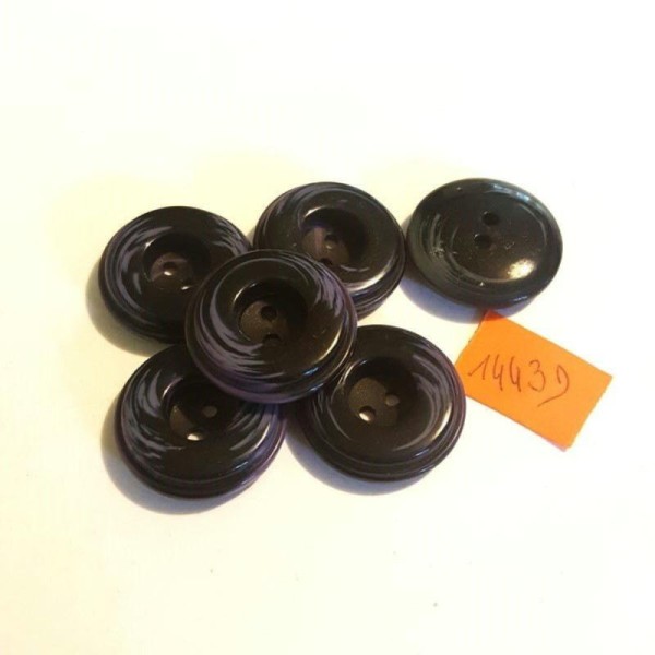 6 Boutons résine violet - 28mm - 1443D - Photo n°1