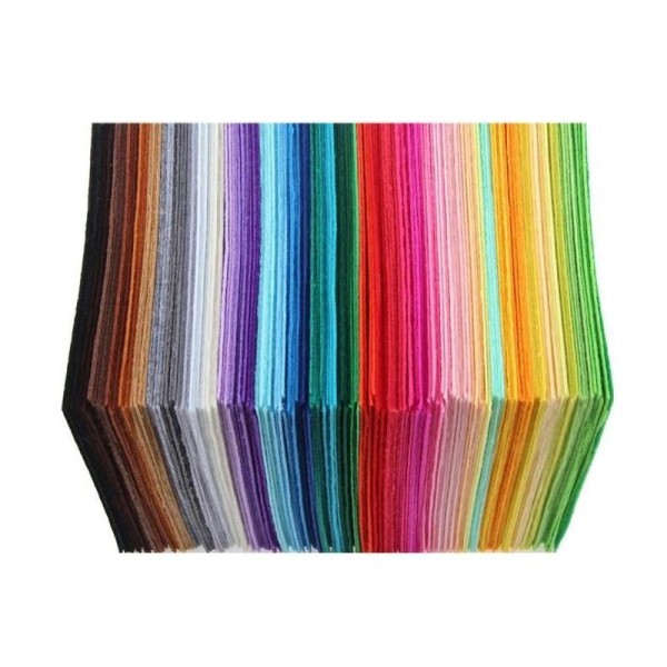 Feuilles de feutrine de 40 couleurs DIY Artisanat Polyester Mélange en tissu 10 x 15cm - Photo n°1