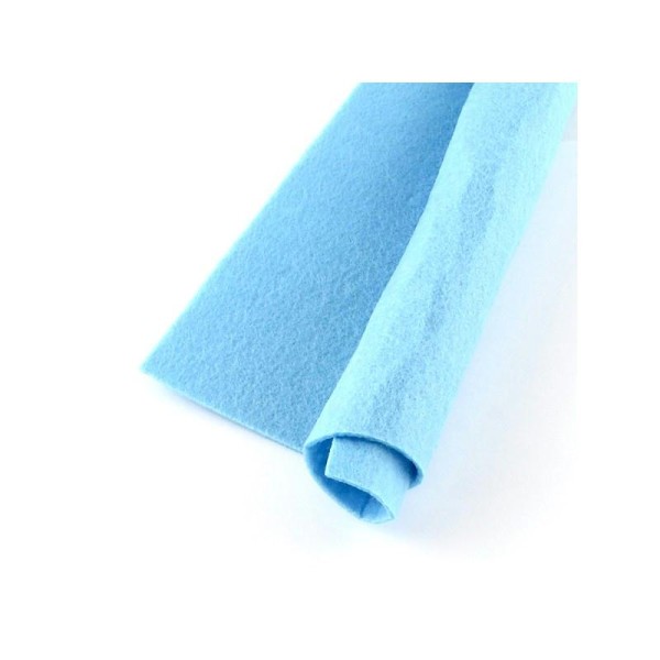 Feuille de feutrine couleur bleu ciel DIY Artisanat Polyester en tissu 19 x 30cm - Photo n°1