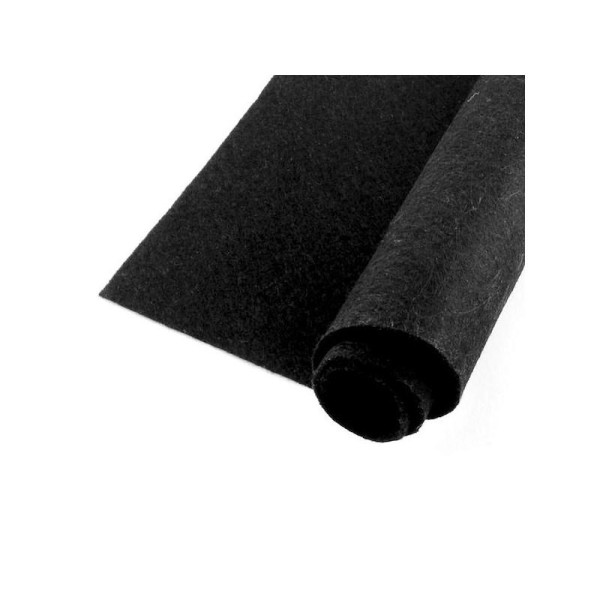 Feuille de feutrine couleur noir DIY Artisanat Polyester en tissu 19 x 30cm - Photo n°1