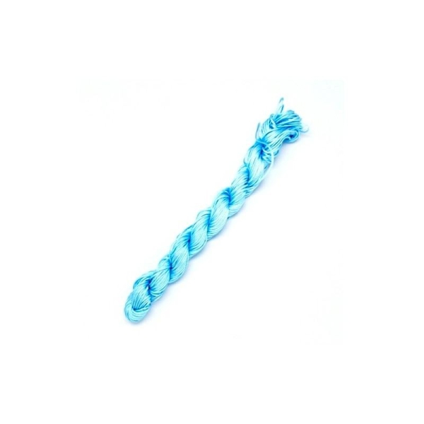10M fil de bijoux en nylon, corde de nylon pour les bracelets personnalisés tissés, bleu, 2mm - Photo n°1