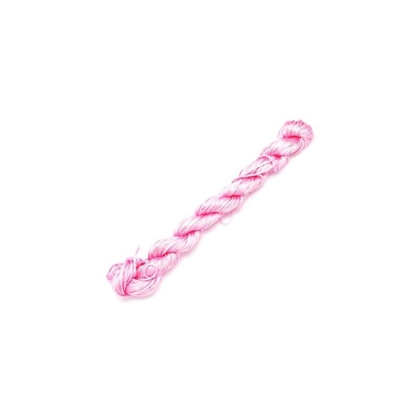 10M fil de bijoux en nylon, corde de nylon pour les bracelets personnalisés tissés, rose, 2mm - Photo n°1