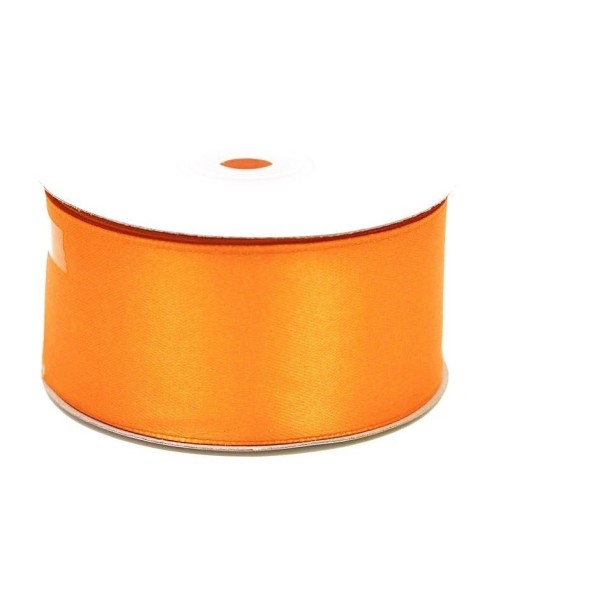 Ruban satin 38 mm de large bobine de 25 m orange 668 - Photo n°1