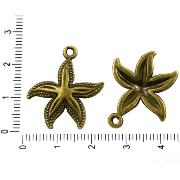 8pcs Bronze Antique Ton Grosses Étoiles de mer des Animaux Marins en Mer Charms Pendentif tchèque Mé - Photo n°1