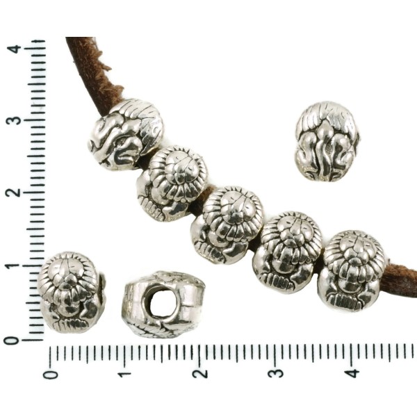 4pcs Antique Ton Argent Grand Trou Européen de Pandora Style Lion Animal Charmes de Perles tchèques - Photo n°1