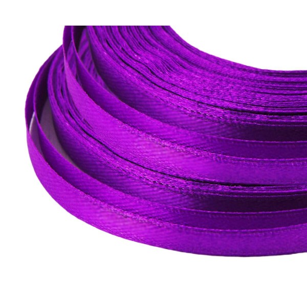 22m de 72,2 ft 24yds Rouleau Violet Mince Ruban de Satin Tissu artisanaux Décoratifs de Mariage Kanz - Photo n°1