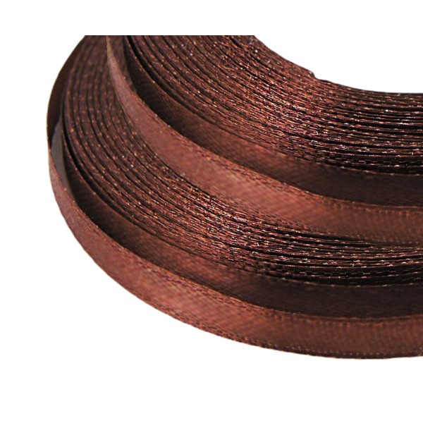 22m de 72,2 ft 24yds Rouleau de Chocolat Brun Mince Ruban de Satin Tissu artisanaux Décoratifs de Ma - Photo n°1