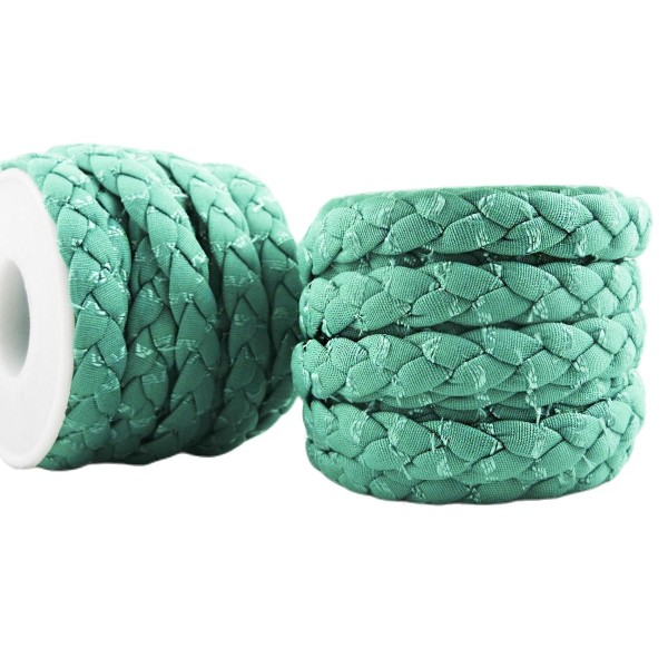 1m 3.2 ft 1.1 yrd Turquoise Vert Ruban de Tissu Tricoté, Tissé à Plat Cordon Bracelet Tressé Torsadé - Photo n°1
