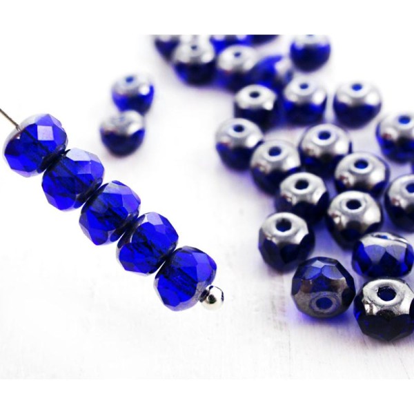 Perles en verre - Verre - Bleu - 30pcs - Photo n°1