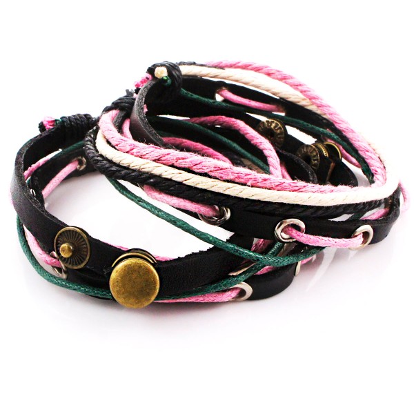 1pc Noir Rose Blanc Vert de Vachette Ciré, corde de Nylon Unisexe Bracelet de Base Pour la Fabricati - Photo n°1