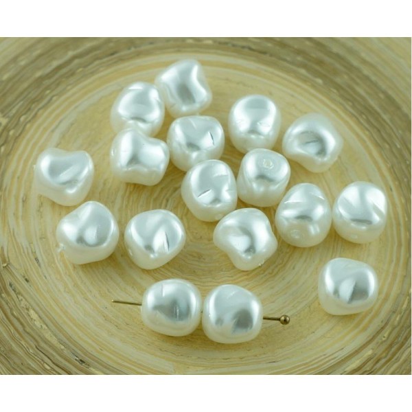 Perles en verre - Rond - Verre - Blanc - 16pcs - Photo n°1