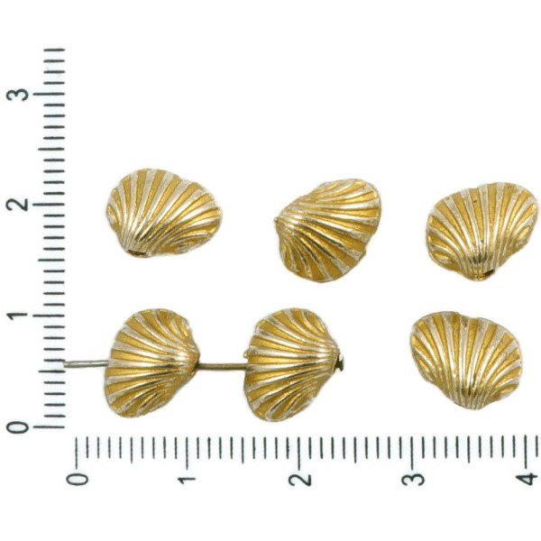 8pcs Antique Ton Argent Mat Or Patine Laver Coque Coquillage Marin de la Mer de Perles de Charmes tc - Photo n°1