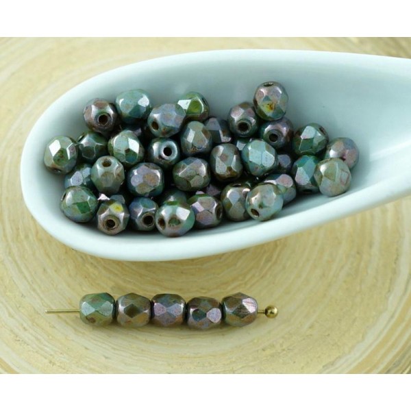 Perles en verre - Rond - Verre - Bleu - 100pcs - Photo n°1